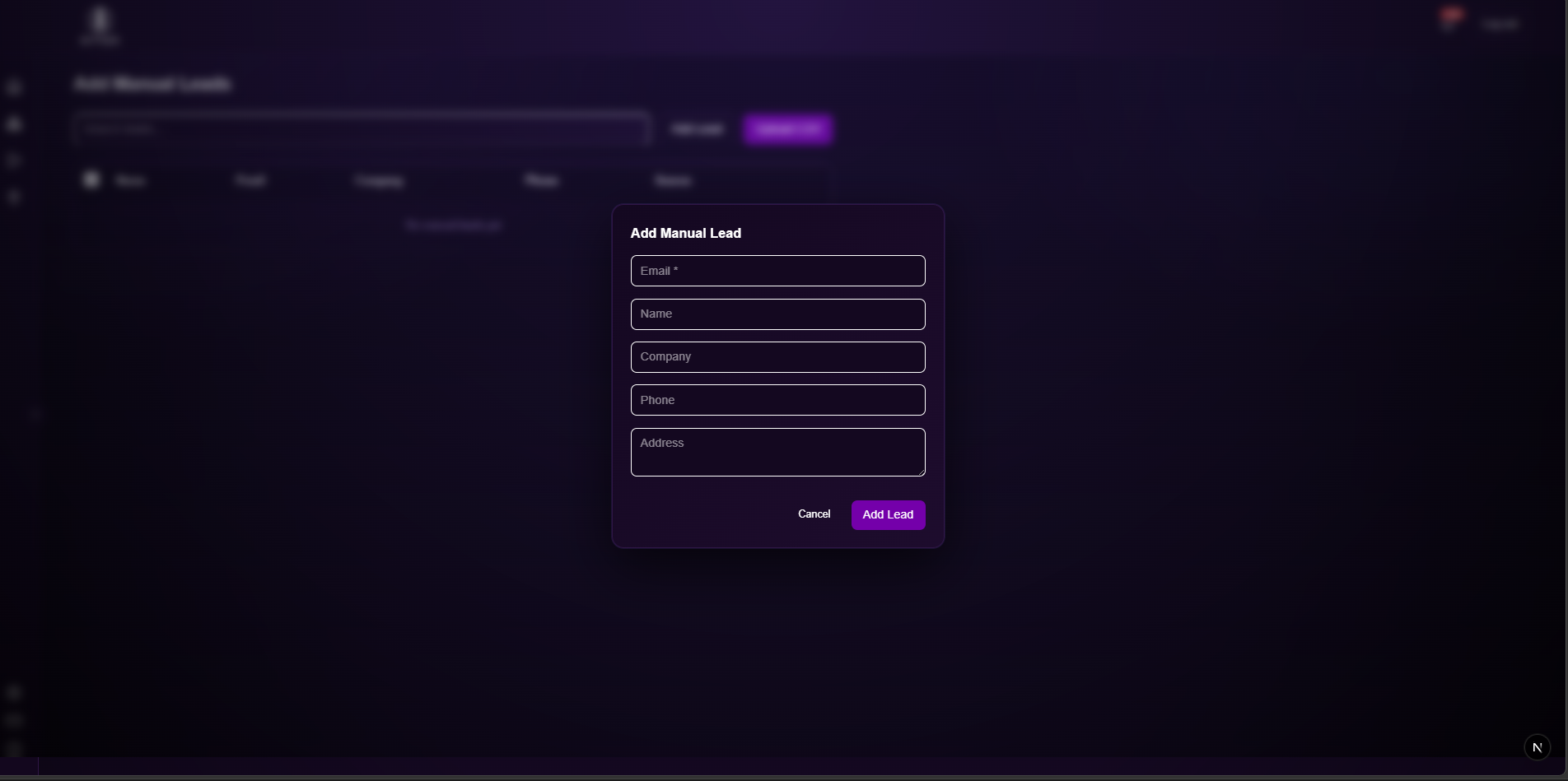 Aitoa Add Manual Leads